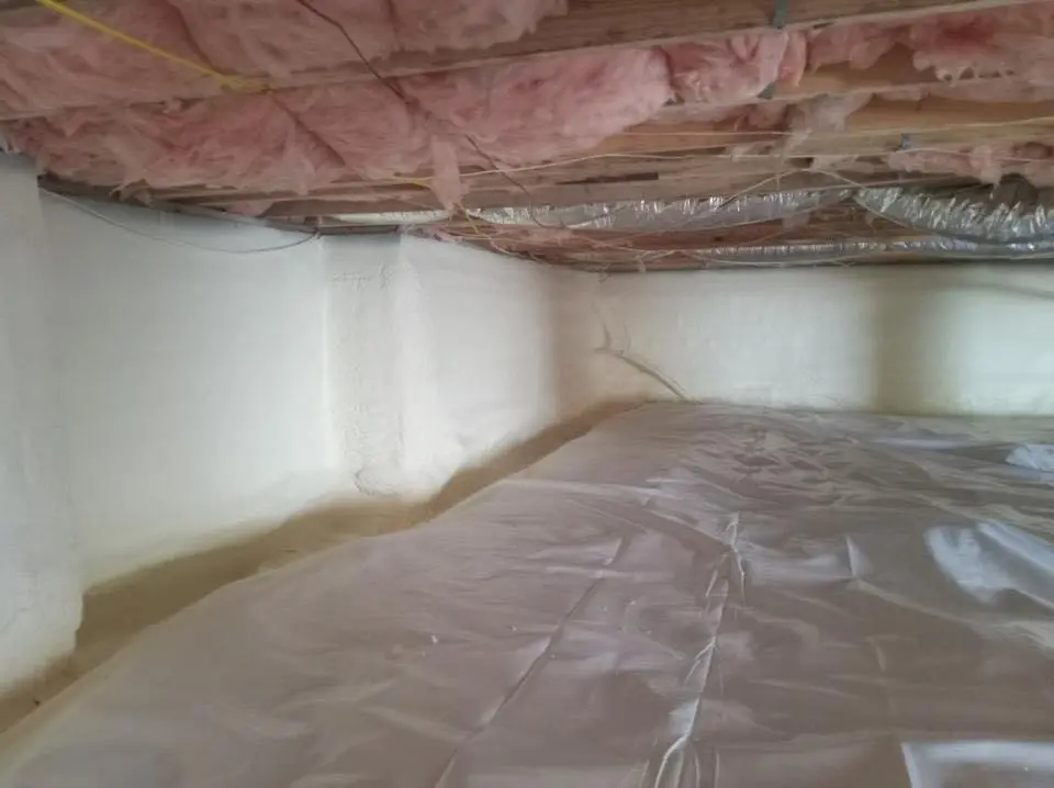 Crawl space encapsulation with closed-cell spray foam for Flat Roof Repair in Hartford