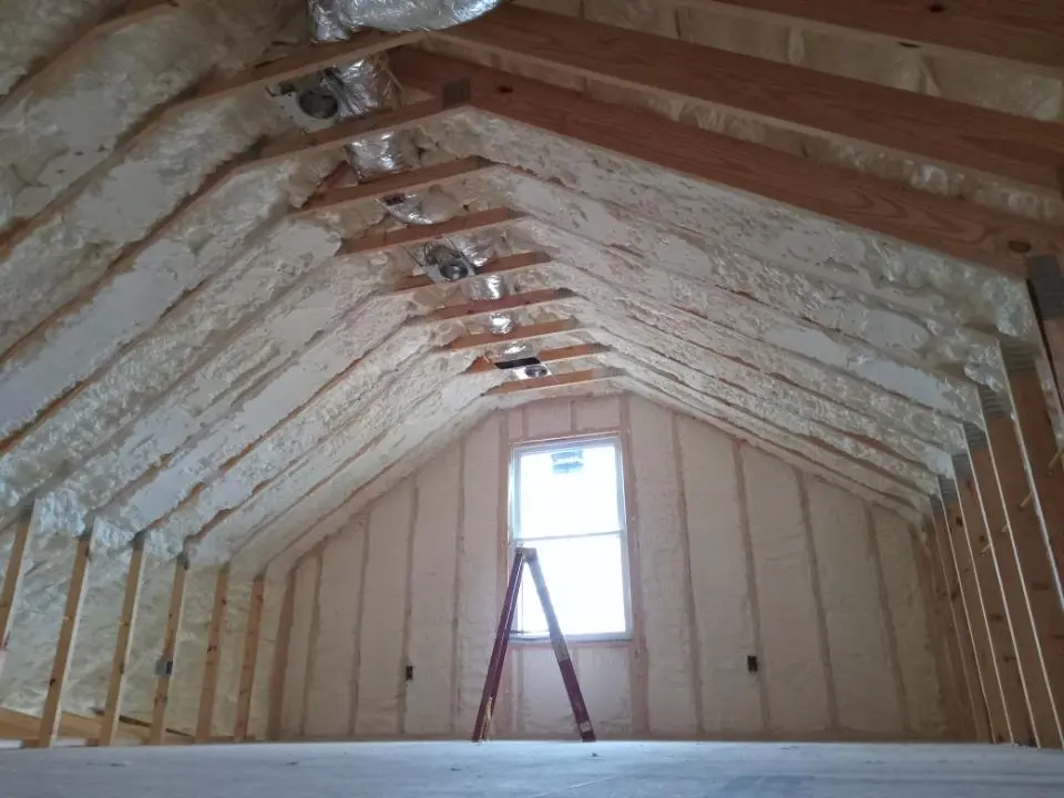 Spray foam roofing application for Crawl Space Insulation project in Hartford